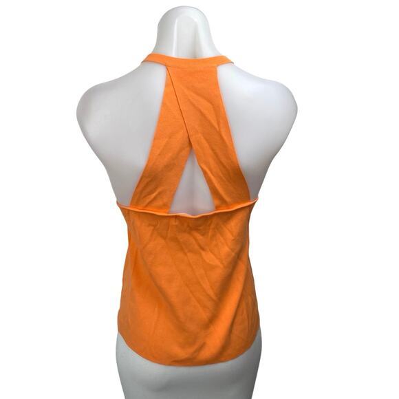 Rowen Women's Orange Sleeveless Halter Activewear Workout Yoga Tank Top Size M - Picture 2 of 4